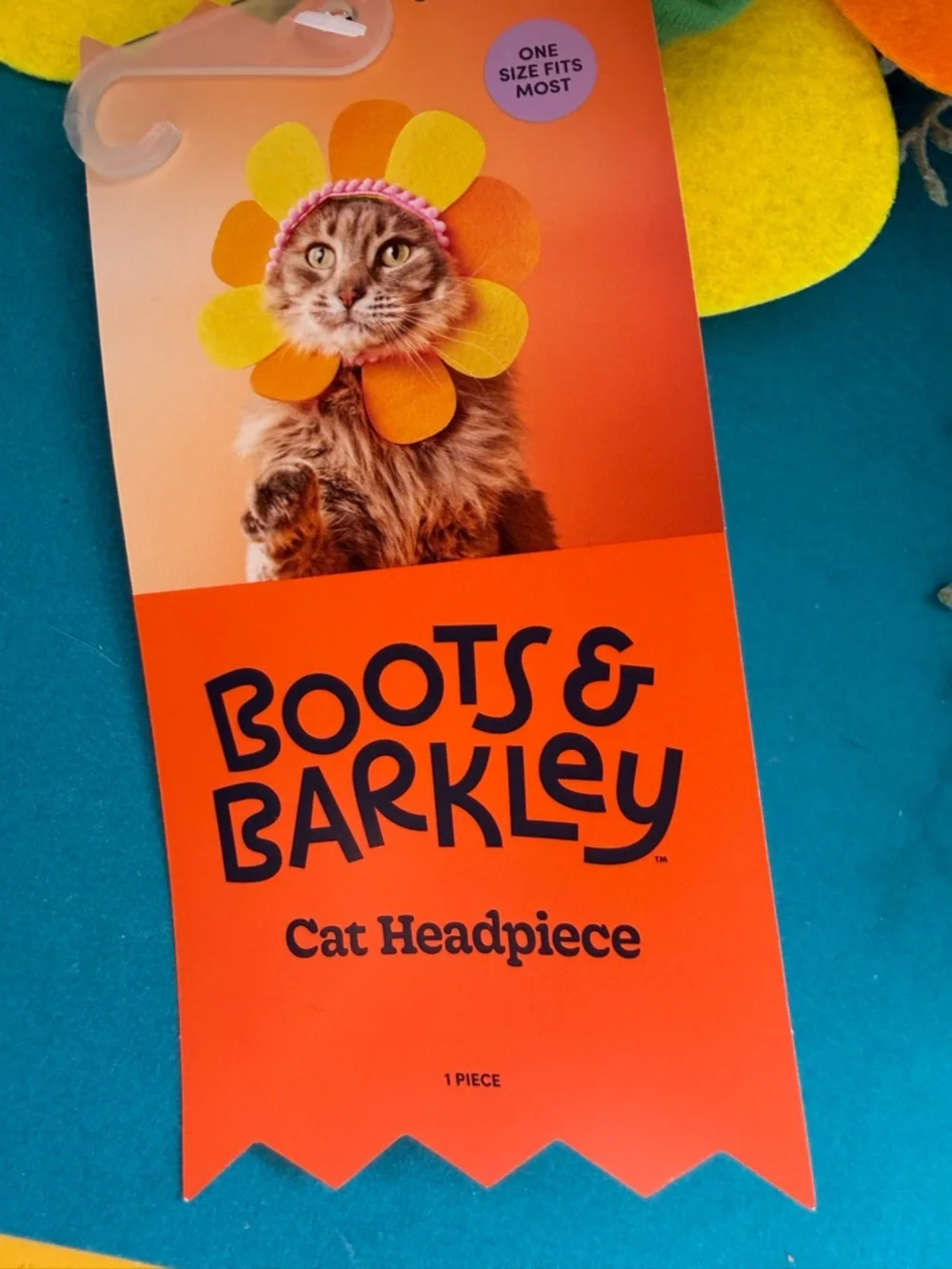 Boots & Barkley Floral Cat Headpiece with Orange and Yellow Petals